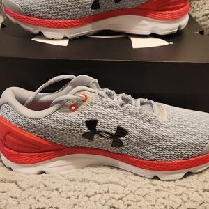 Under Armour Gray and Red Sneakers